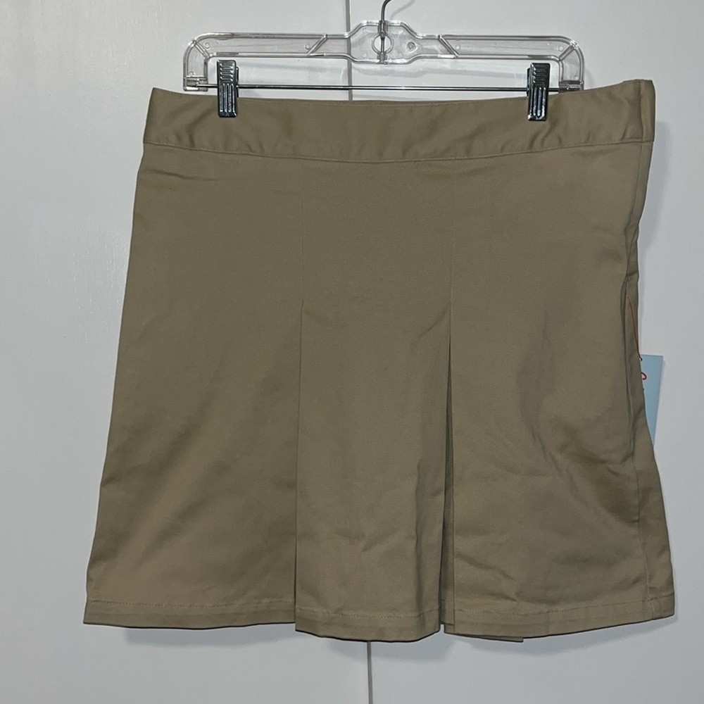 Cat & Jack Pleated Twill Uniform Skort Skirt Khaki Girl’s 16 Plus - Picture 2 of 9